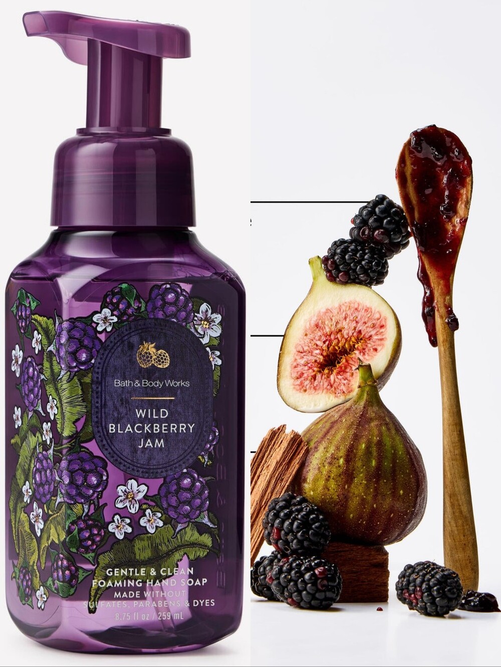 Bath & Body Works Wild Blackberry Jam Gentle Foaming Hand Soap 8oz NEW RARE